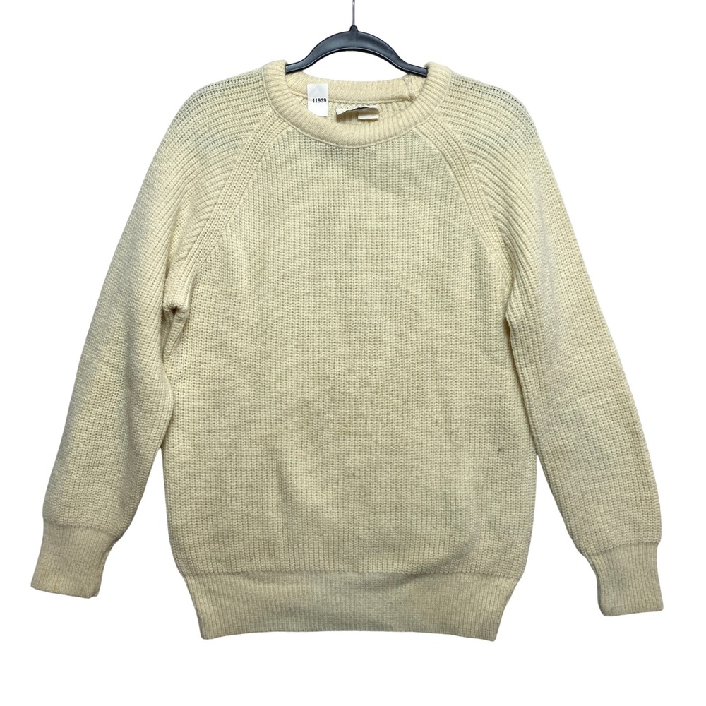Wintuk Sweater Womens Small Cream Raglan Sleeve Textured Knit Classic Sears